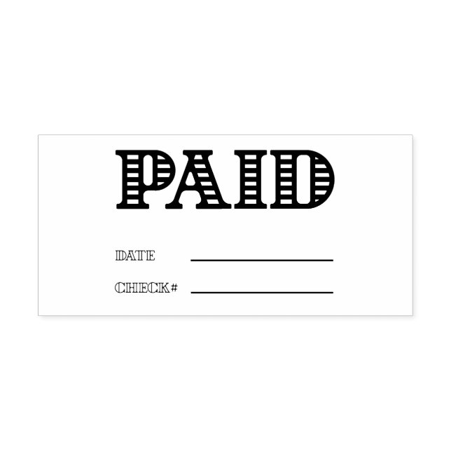 PAID Date Check Number General Business Self-inking Stamp (Design)