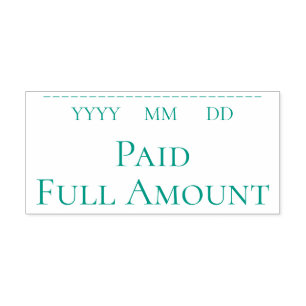 "Paid Full Amount" Rubber Stamp