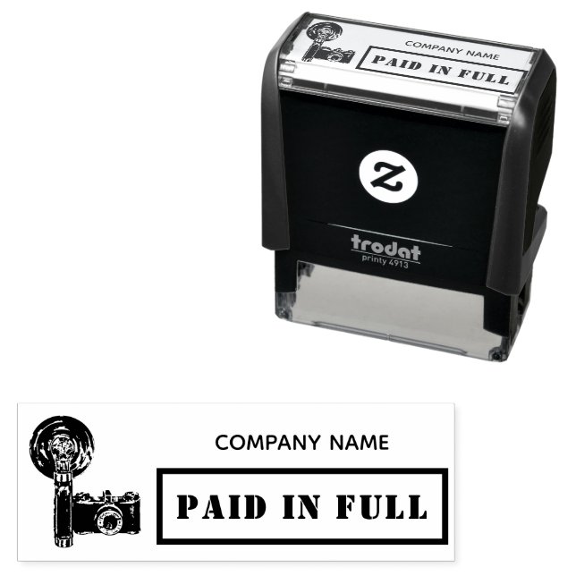 Paid in Full Business Camera Modern Photographer Self-inking Stamp (In Situ)