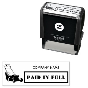 Paid in Full Business Lawn Mowing Gardener Grass Self-inking Stamp