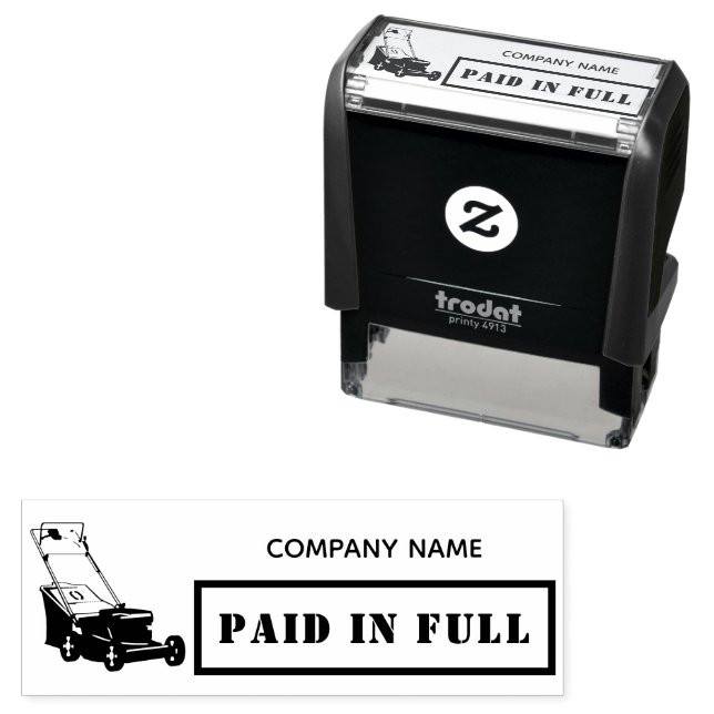 Paid in Full Business Lawn Mowing Gardener Grass Self-inking Stamp (In Situ)