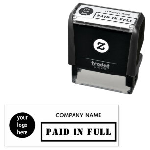 Paid in Full Business Logo Elegant Script Self-inking Stamp