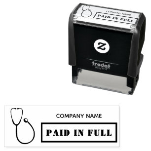 Paid in Full Business Stethoscope Modern Doctor Self-inking Stamp