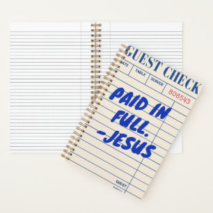 'Paid In Full. - Jesus' Restaurant Receipt Beige Notebook