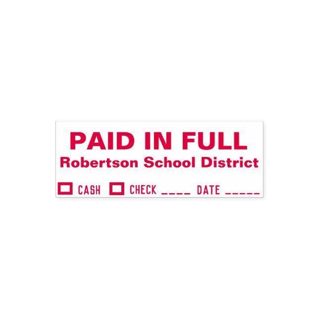 PAID IN FULL Personalised Stamp (Design)