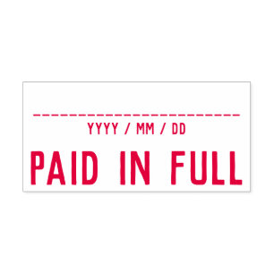 "Paid in Full" Rubber Stamp