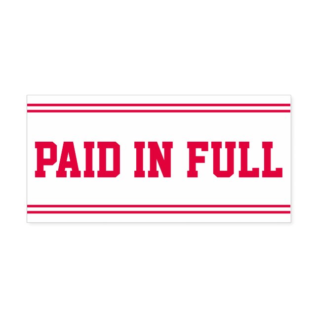 "PAID IN FULL" Rubber Stamp (Design)