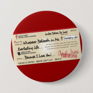 Paid in Full Saved by Jesus Check 7.5 Cm Round Badge
