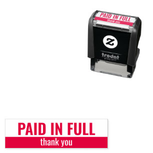 PAID IN FULL & Thank You Business Text Template Self-inking Stamp