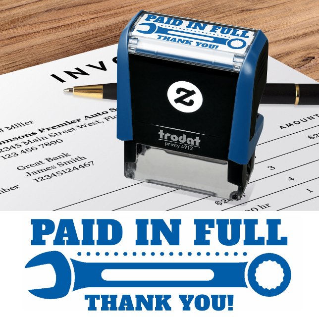 Paid in Full Thank you! WRENCH Self-inking Stamp (Creator Uploaded)