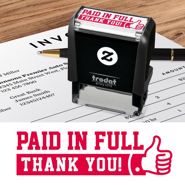 Paid in Full Thumbs up! PERSONALIZED Self-inking Stamp (Creator Uploaded)