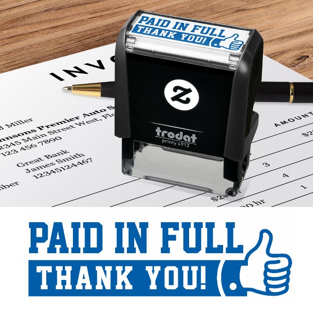 Paid in Full Thumbs up! PERSONALIZED Self-inking Stamp (Creator Uploaded)