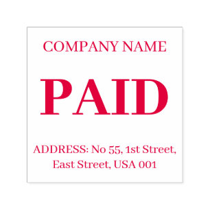 PAID Office Simple Framed red Self-inking Stamp