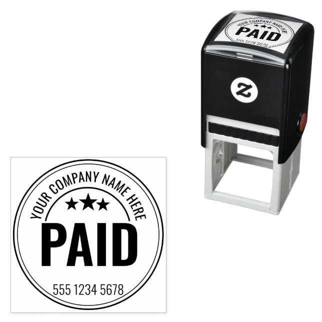 PAID Office Simple Framed Self-inking Stamp (In Situ)