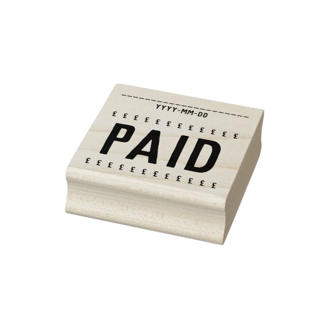 "Paid" + Pound Sign Rubber Stamp (Stamp)
