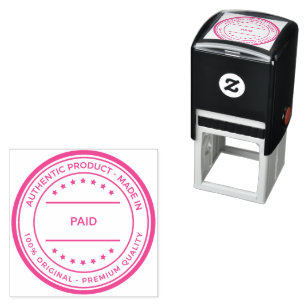 PAID Quality Seal Fuchsia Ink Eye Catching Invoice Self-inking Stamp