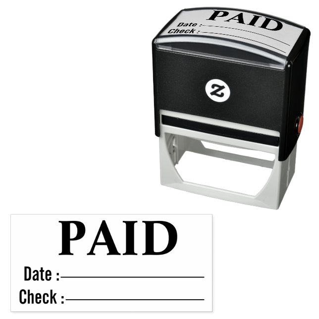 PAID Tall Date Check Number General Business Self- Self-inking Stamp (In Situ)