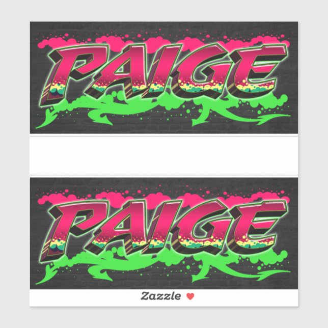 Paige First Name Graffiti Sticker (Sheet)