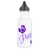 Paige, Name Logo With Purple Pansies,