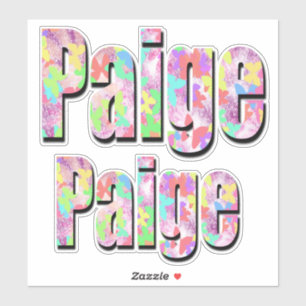 "Paige" Name Made With Colourful Butterflies,