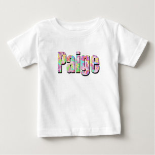 "Paige" Name Made With Colourful Butterflies, Baby T-Shirt