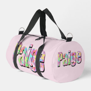 "Paige" Name Made With Colourful Butterflies, Duffle Bag