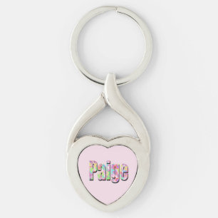 "Paige" Name Made With Colourful Butterflies, Key Ring