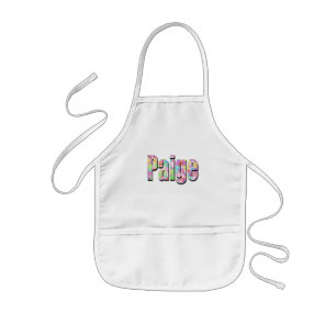 "Paige" Name Made With Colourful Butterflies, Kids Apron