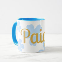 Paige Name Mug Cup Flower Retro Floral Custom Name
