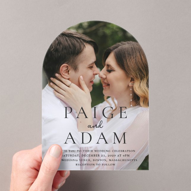 Paige Photo Modern Wedding Acrylic Invitations (Insitu (Handheld))