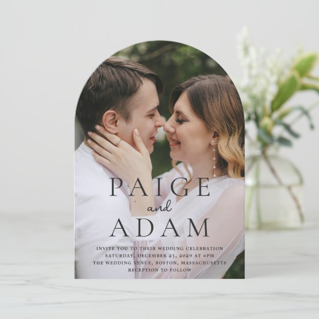 Paige Photo Modern Wedding Invitation (Standing Front)