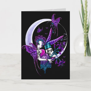 "Paige" Rainbow Butterfly Moon Fairy Art Card
