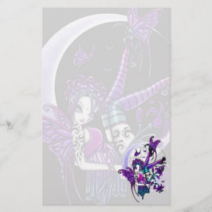 "Paige" Rainbow Butterfly Moon Fairy Art Sationery Stationery