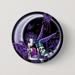 "Paige" Rainbow Butterfly Moon Fairy Button