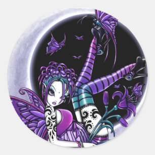 "Paige" Rainbow Butterfly Moon Fairy Sticker