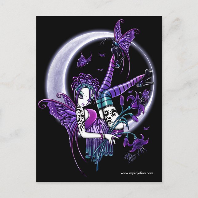 Paige Tattoo Moon Flower Fairy Postcard (Front)