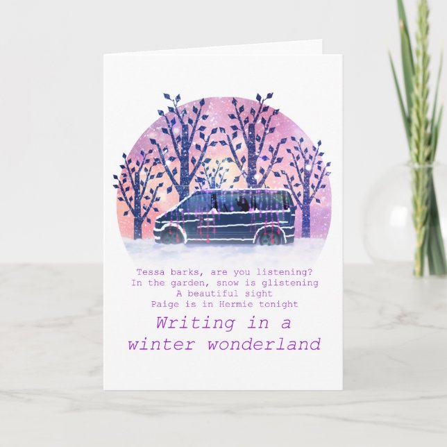 Paige Toon Writing In A Winter Wonderland Holiday Card (Front)