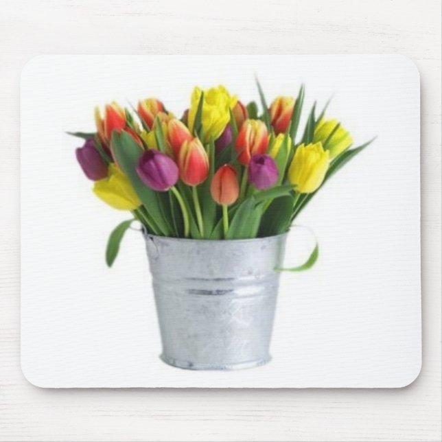 pail of tulips mouse mat (Front)