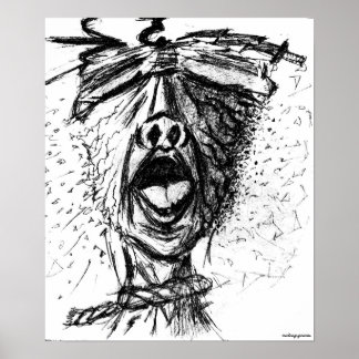 Pain and Frustration - Pencil Sketch Poster