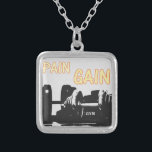 Pain and Gain Silver Plated Necklace<br><div class="desc">Pain and gain  Sports Fitness Necklace.</div>