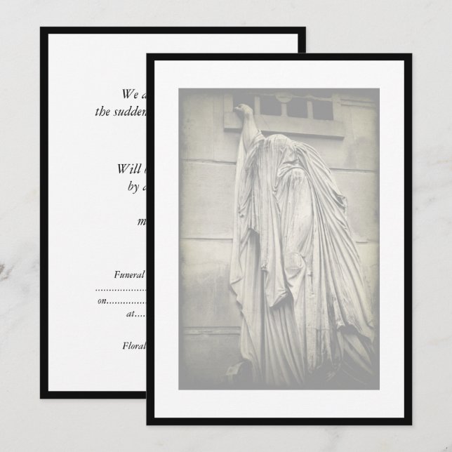 Pain and Sorrow Funeral Announcement Invitation (Front/Back)