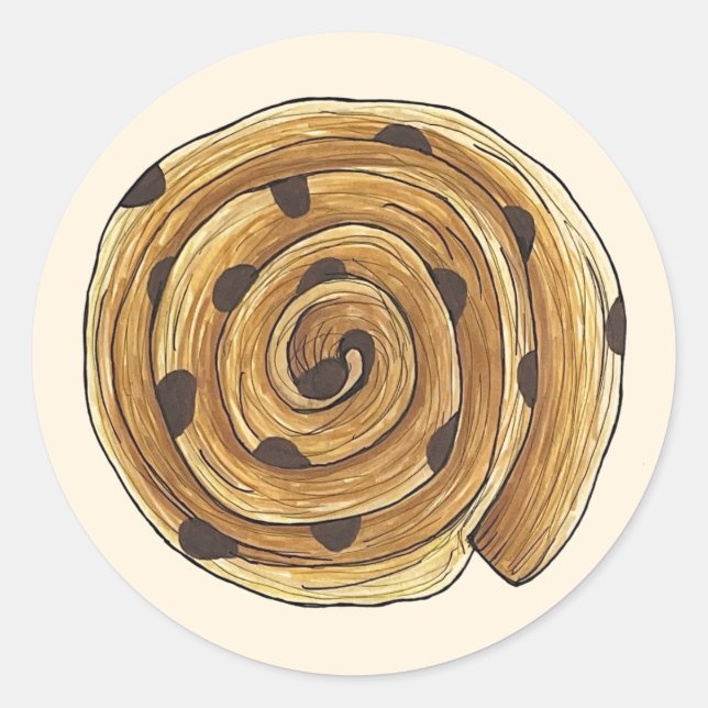 Pain Aux Raisins French Patisserie Bakery Food Classic Round Sticker (Front)
