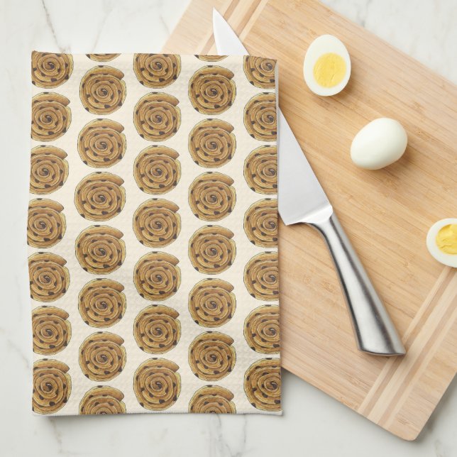 Pain Aux Raisins French Patisserie Bakery Food Tea Towel (Quarter Fold)