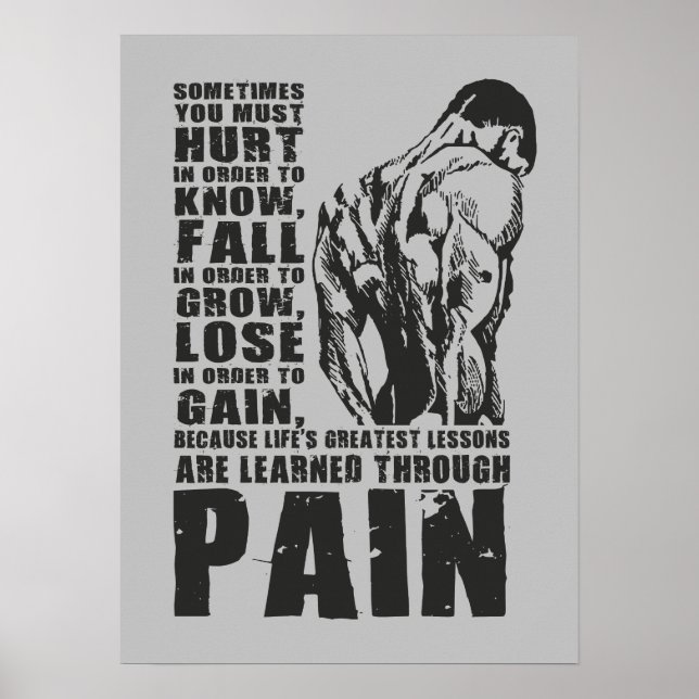 Pain - Greatest Lessons - Gym Workout Motivational Poster (Front)
