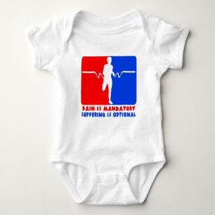 Pain is Mandatory, Suffering is Optional Running T Baby Bodysuit