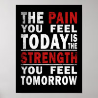Pain is strength Gym Fitness Motivational Poster