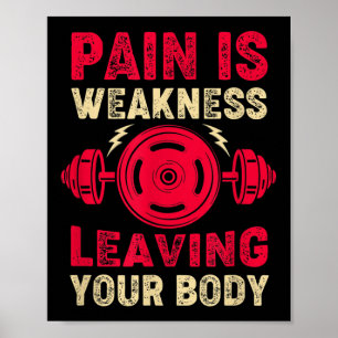 Pain Is Weakness Leaving Your Body & Motivatio Poster