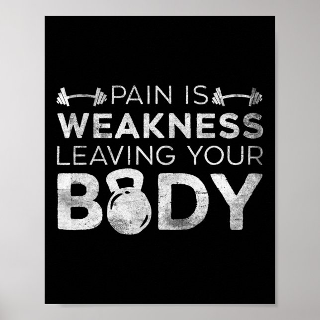 Pain Is Weakness Leaving Your Body Grunge Gym Work Poster (Front)