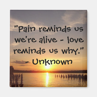 Pain reminds us..." Magnet