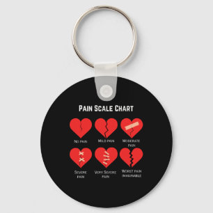 Pain Scale Chart Design For Funny Valentine's Day  Key Ring